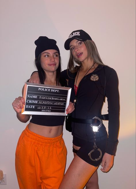 Security Halloween Costume, Duo Halloween Costumes Police And Prisoner, Cops And Criminals Costume, Coo And Robber Costume, Swat And Prisoner Costume, Cops Robbers Costume, Cop And Inmate Costume Best Friends, Police And Prisoner Costume Friends, Prisoner And Cop Costume Friends