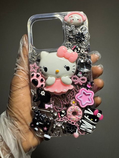 Iphone Junk Case, Hello Kitty Junk Case, Junk Iphone Case, Charm Phone Cases, Junk Cases Iphone, Chunky Phone Case, Junk Phone Case, Junky Cases, Custom Phone Cases Diy