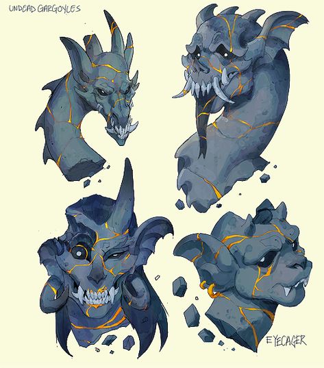 Amber Blade Jones on Twitter: "Gargoyles that were once broken revived with kintsugi but now forever undead.… " Gargoyle Drawing, Gargoyles Characters, Gargoyles Art, Art Character Design, Fantasy Creature, Fantasy Beasts, Model Sheet, Alien Concept Art, Monster Concept Art