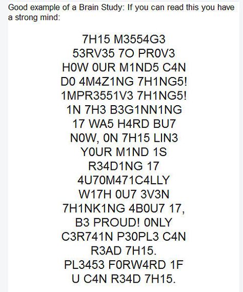 This has been floating around the Internet for some time. But I have just discovered it and thought it was great. I've no idea where it came from. Reading Tricks, Mind Reading Tricks, Mind Reading, Funny Mind Tricks, Strong Mind, Mind Tricks, E Card, Brain Teasers, Cool Stuff