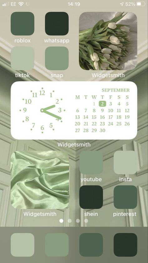 Widget Ideas Sage Green, Sage Green Ios14 Homescreen, Sage Green Phone Theme, Homescreen Wallpaper Iphone, Homescreen Homescreen, Ios14 Homescreen, Mint Green Wallpaper, Iphone Wallpaper Iphone, Sage Green Wallpaper