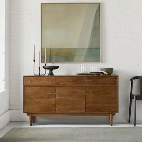 Modern Buffet Table, Modern Buffet, West Elm Kids, Wood Buffet, Buffet Tables, Small Table Lamp, Entertaining Essentials, Redondo Beach, Stylish Storage Solutions