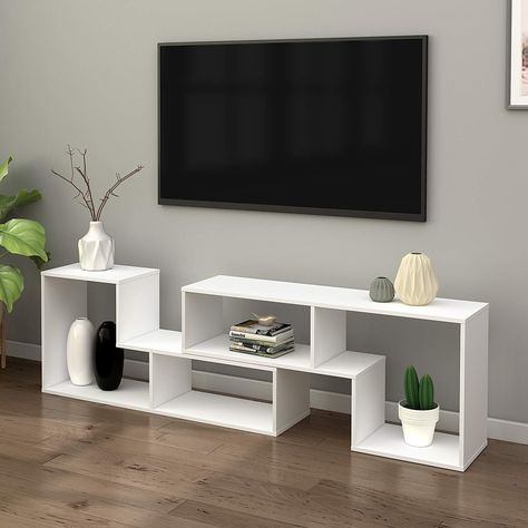 Tv Stand With Speaker Space, Tv Wall Design Small Space Simple, Modern Tv Rack Design Living Rooms, Modern Tv Console Design Living Room, Tv Stand Design Modern Simple, Stand Tv Ideas For Living Room, Simple Tv Stand Decor, Simple Tv Stand Design, Tv Stand Design Modern