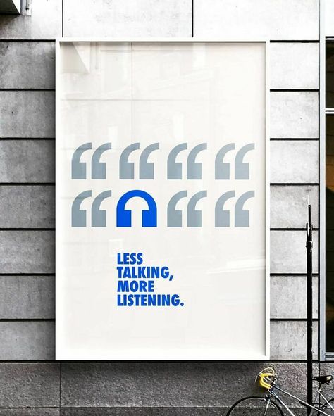 Less Talking, More Listening Creative Advertisement, Ali Akbar, Copywriting Ads, Poster Grafico, Mises En Page Design Graphique, Poster Graphic Design, 타이포그래피 포스터 디자인, Creative Advertising Design, Content Design