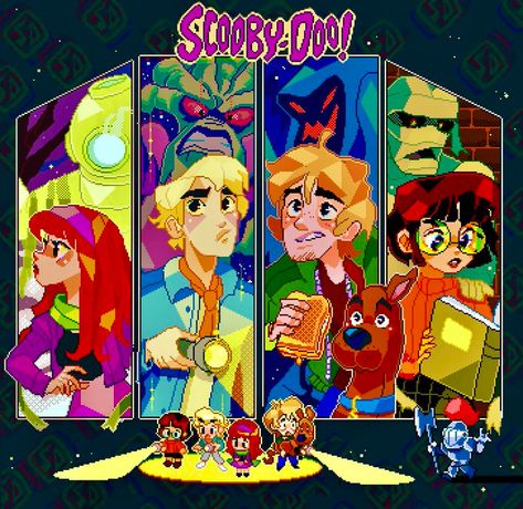 (4) dez on Twitter: "My fave piece of the year is probably this pixel art scooby gang! 👻 https://t.co/Dyetuqr1yl" / Twitter Scooby Gang, Scooby Doo Mystery Inc, Scooby Doo Images, Scooby Doo Mystery Incorporated, Scooby Doo Mystery, Arte Cyberpunk, Wow Art, Pretty Art, Cartoon Art