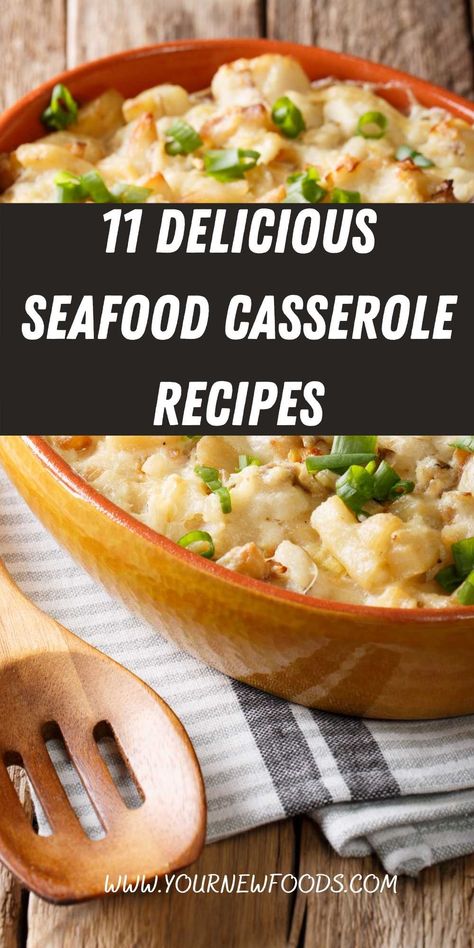 Seafood Casseroles. 11 amazing seafood casserole recipes Seafood Dishes For Easter, Seafood Breakfast Casserole, Seafood Casseroles Baked, Clam Casserole Recipes, Seafood Crock Pot Recipes, Tilapia Casserole Recipes, Ree Drummond Seafood Casserole, Easy Seafood Casserole, Clam Casserole Baked