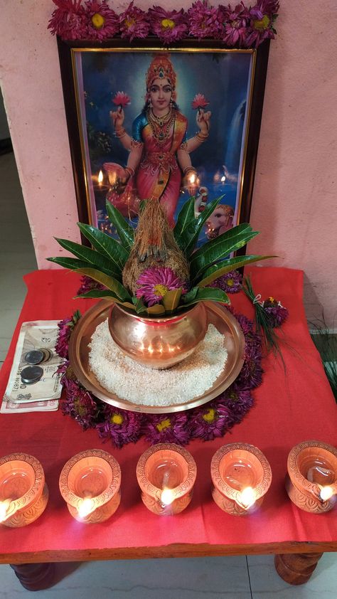 Lakshmi Pooja Decoration Ideas, Diwali Lakshmi Pooja, Pooja Decoration Ideas, Diwali Lakshmi, Diwali Decoration Lights, Lakshmi Pooja, Diwali Decoration Ideas, Mandir Decoration, Diwali Pooja