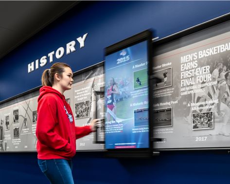 Gonzaga University - Volkar Center for Athletic Achievement - Education Snapshots Interaktives Design, Gonzaga University, Museum Exhibition Design, History Wall, Interactive Museum, Interactive Exhibition, Interactive Walls, Interactive Display, Experience Center