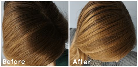 Before and after: DIY Hair Lightening Spray like John Frieda Go Blonder Spray | The Makeup Dummy Diy Hair Gloss, Diy Hair Lightening Spray, Hair Lightener Diy, Lighten Your Hair Naturally, Diy Bleach Hair, Toning Blonde Hair, Hair Lightening Spray, Diy Hair Conditioner, Hair Frizz Control