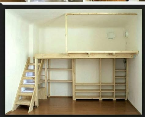 A Loft Bed, Mezzanine Bed, Mezzanine Bedroom, Loft Bed Plans, Diy Loft Bed, Loft Room, Kids Bunk Beds, Bedroom Loft, In The Room