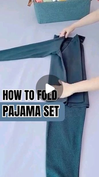 How To Folding on Instagram: "Follow @howtofolding for more content like this! How to fold pajama set #organization #organizing #closetorganization #folding" Folding Pajamas To Save Space, Folding Sweatpants To Save Space, How To Fold Pajamas, How To Fold Pajama Sets, Folding Tips, How To Fold Pants, Cloth Folding, Folding Hacks, Folding Fitted Sheets