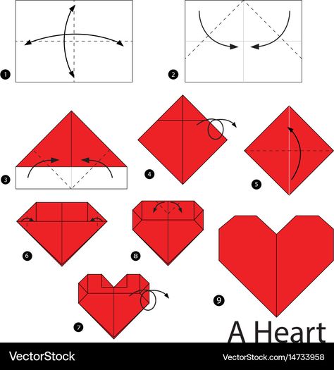 Origami Templates Free Printable, Sticky Note Origami Step By Step, Oragami Ideas Cute Easy, Oragami Ideas Cute, Origami Heart Instructions, Origami Vector, Easy Origami Heart, Sticky Note Origami, Hearts Paper Crafts