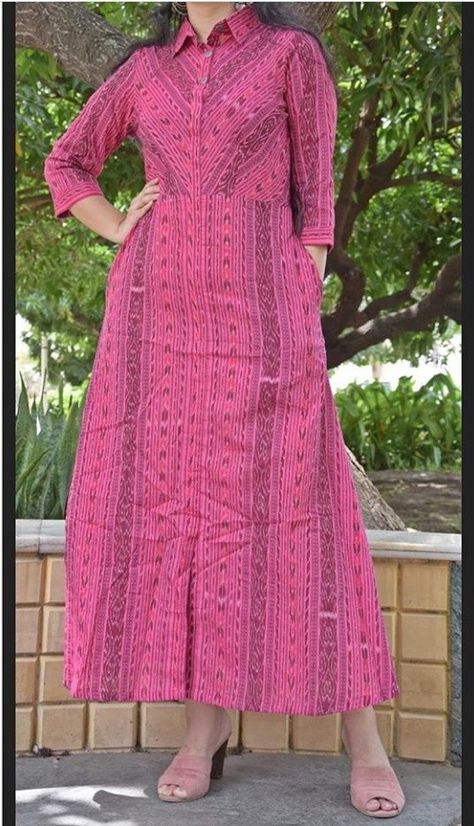 Sambalpuri Kurta Designs, Sambalpuri Kurti, Casual Gowns, Kurti Fashion, Sambalpuri Saree, New Kurti Designs, Anarkali Dress Pattern, Simple Kurta Designs, Simple Kurti Designs