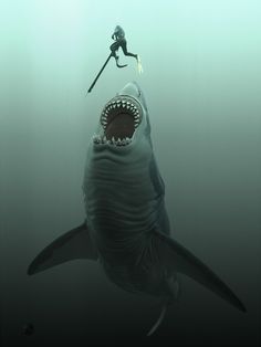 ArtStation - Megalodon by TITI, Thierry Berengier Megalodon Aesthetic, Megalodon Real, Hai Tattoo, Ice Video, Shark Wallpaper, Ur Gay, Shark Photos, Shark Pictures, Shark Drawing