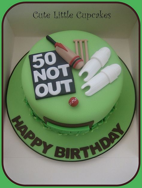 cricket cake                                                                                                                                                                                 More Cricket Birthday Cake, Cricket Theme Cake, 50th Birthday Cakes For Men, Cricket Cake, Sports Themed Cakes, 70th Birthday Cake, 50th Cake, Online Cake Delivery, Sport Cakes