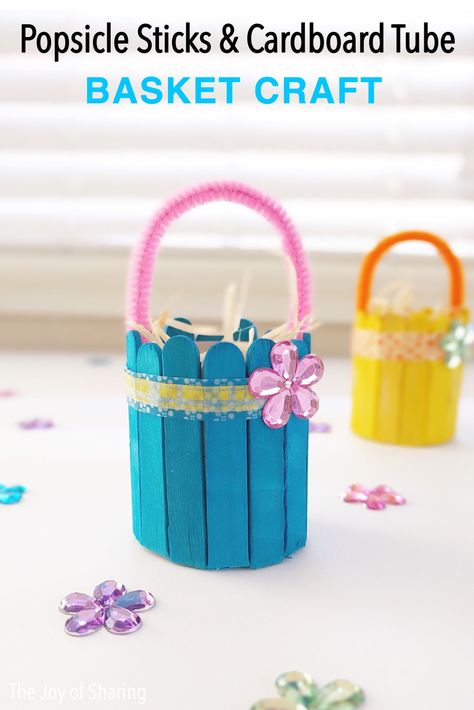 Cute and colorful basket craft idea for kids. Easy to make for preschool and kindergarten kids #kidscraft #kidscrafts #craftsforkids #diycrafts #easydiy #preschool #kindergarten #popsiclestickcrafts #recycled #easyhomedecor #kidsactivities #creativeideas #easter #preschoolcrafts #teachersfollowteachers #teachers Fun Easter Crafts For Kids, Easter Activities For Preschool, Easter Basket Crafts, Easter Crafts Preschool, Hunting Ideas, Fun Easter Crafts, Basket Crafts, Easy Easter Crafts, Basket Making