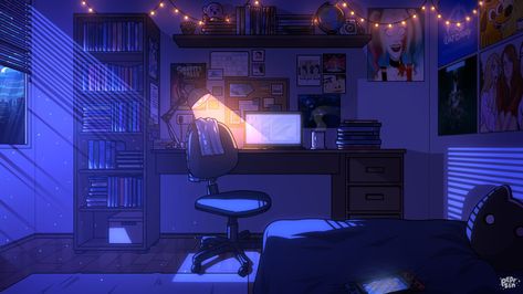 Lofi Aesthetic Wallpaper Computer, Ocean Bedroom, Arachnids Spiders, School Wallpaper, Lofi Aesthetic, Bedroom Drawing, Adventure Time Wallpaper, Chill Room, Cool Pixel Art