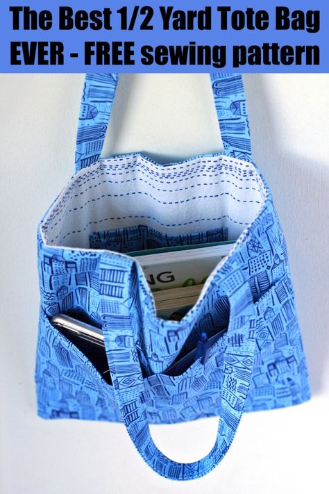 Sew Tote Bag Pattern, Tote Bag Pattern Free, Diy Tote, Tote Bag Tutorial, Bag Pattern Free, Diy Bags Patterns, Free Sewing Pattern, Modern Bag, Sew Ins