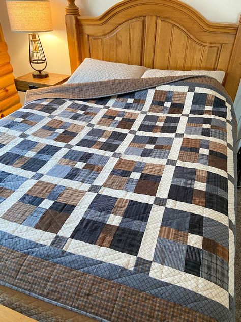 Flannel Shirt Quilt Ideas, Quilt Ideas For Men, Quilts For Teenage Boys, Quilts For Men Patterns Free, Mens Quilts Ideas, Flannel Quilt Patterns Free, Memory Quilts From Clothes Men, Masculine Quilt Patterns, Patchwork Quilts Patterns