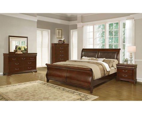 Our home furniture store has been serving Fresno, Clovis, Madera, Visalia, Sanger, and the Central Valley for 30+ Years. Save money on the latest furniture! Dark Oak Bedroom Furniture, Idea Bilik Tidur, Reka Bentuk Bilik Tidur, Closet In Bedroom Ideas, Open Closet In Bedroom, Closet In Bedroom, Bedroom Decor Gray Walls, Sleigh Bedroom Set, Bedroom Decor Gray