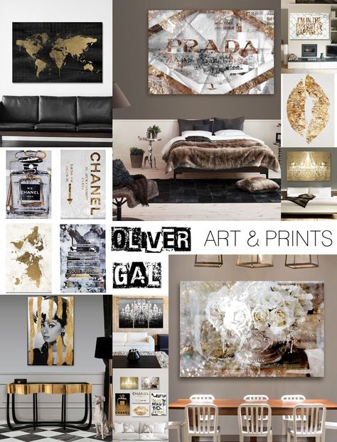 Home decor: OLIVER GAL art and prints White And Gold Interior, Modern Glam Kitchen, Apartment Decor Luxury, White Kitchen Modern, Oliver Gal Art, Modern White Kitchen, Old World Decor, Bedroom Decor Modern, Glam Kitchen