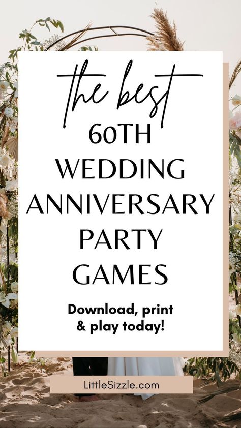 Celebrate 60 years of cherished memories with a spectacular party! Planning your 60th Wedding Anniversary bash is simple with our collection of diamond anniversary party games. Engage your guests with entertaining options like trivia and "Who Knows The Couple Best," along with meaningful keepsakes like "Wishes" and "Favorite Memory" cards. Click through now to download and print yours, and let the celebration commence! 40th Anniversary Decoration Ideas, 40th Anniversary Celebration Ideas, 40th Anniversary Party Games, 40 Wedding Anniversary Ideas Decoration, 40 Wedding Anniversary Ideas, 40 Anniversary Party Ideas, 40th Anniversary Party Ideas Decoration, 40th Anniversary Party Ideas, 40th Wedding Anniversary Decorations