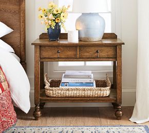 Walnut Nightstand, Dovetail Joinery, Williams Sonoma Home, Kiln Dried Wood, Bedroom Collection, High Quality Furniture, White Oak, Open Shelving, Pottery Barn