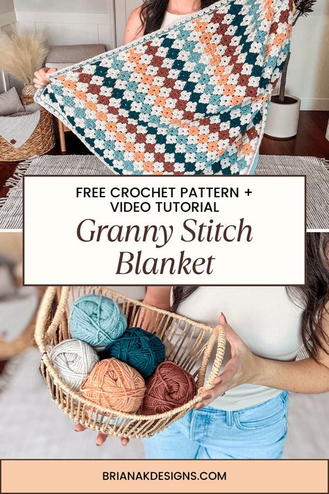 Create a cozy masterpiece with the Colorful Granny Stitch Crochet Blanket! Use leftover yarn to add a splash of color to your home decor. Pink Purple Crochet Blanket, Reading Blanket Crochet, Crochet Reading Blanket, 5 Color Crochet Blanket, Crochet Baby Blanket Color Schemes, Patch Work Crochet Blanket, Crochet Kids Blanket Patterns Free, Multi Stitch Crochet Blanket, Granny Square Blanket Colors Inspiration