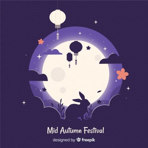 Moon Festival Design, Mid Autumn Festival Background, Background Autumn, Moon Festival, Festival Background, Poster Banner, 카드 디자인, Autumn Festival, Affinity Designer