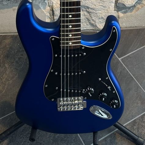 2013 Fender Standard Stratocaster in Midnight Blue. Guitar is in Mint condition. Whammy bar and case candy still in the plastic bag, never been ope... Blue Stratocaster, Blue Electric Guitar, Esp Guitars, Blue Guitar, Stratocaster Guitar, Rockstar Aesthetic, Blue Candy, Blues Guitar, Fender Bass