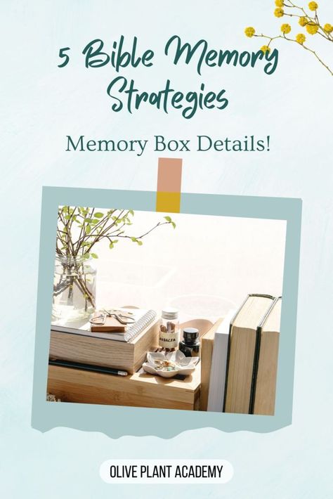 Help your kids memorize Scripture with these 5 effective Bible memory strategies! Discover how a simple memory box can make Bible verse memorization fun and engaging. These creative tips will inspire kids to remember God’s Word, making it a meaningful part of their daily routine. #BibleMemory #ScriptureMemory #ChristianHomeschool #BibleVersesForKids #OlivePlantAcademy How To Memorize Bible Verses, Memorizing Bible Verses, Memorize Bible Verses, Memory Tips, Bible Verses For Teens, Verse Memorization, Memory Strategies, Memorize Scripture, Remember God