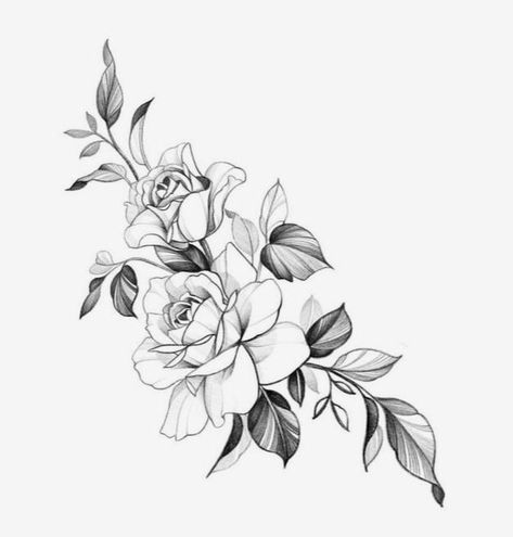 Fineline Roses Tattoo, Tattoos For Duos, Gardenia Flower Tattoo, Fineline Rose Tattoo, Top Of Foot Tattoos, Floral Foot Tattoo, Gardenia Tattoo, Tattoos Feather, Tattoos Feminine