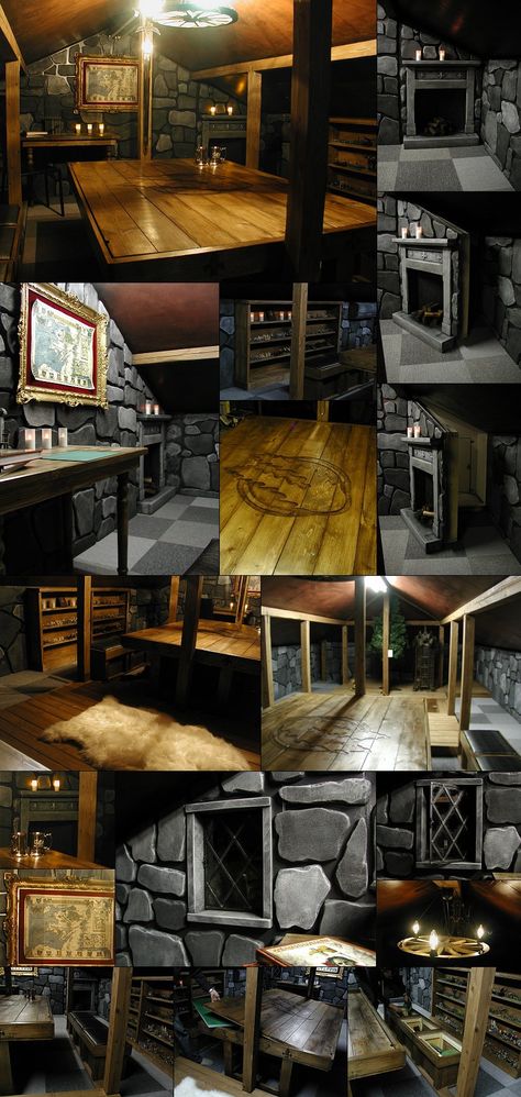 Diy Tavern Room, Custom Game Room, Warhammer Room Ideas, Tavern Style Game Room, Dungeon Themed Room, Warhammer Game Room, Tavern Themed Room, Ttrpg Game Room, Rpg Game Room