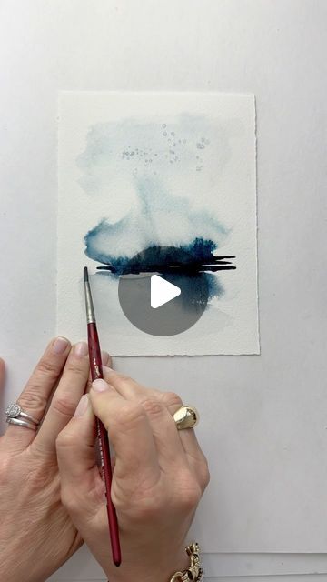 Blick Art Materials on Instagram: "Practice the mesmerizing act of mindful meditation 🧘 using watercolors 🎨 with artist Katie White.  Artist: @katiewhiteartist  Materials: Arches Watercolor Paper , Cold Pressed-140lb, Princeton Velvetouch Series 3950 Synthetic Brush - Oval Mop, Size 3/4”, Maimeri Blu Artist Watercolor Tubes & M. Graham Artists’ Watercolor Tubes  _______________ #createwithblick #blickartmaterials #watercolors #watercolorpainting" Art Watercolour Ideas, Watercolor Glazing Technique, Abstract Watercolor Tutorial Videos, Watercolor Line Drawing, Loose Watercolor Tutorial, Watercolor And Ink Tutorial, Watercolor Layering, Watercolor Tips And Tricks, Large Watercolor Painting