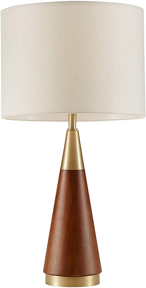 Ink+Ivy Chrislie Table Lamp Gold/Brown See Below - - Amazon.com Metal Wood Table, Wood Table Lamps, Lamps For Bedrooms, White Mid Century Modern, Brown Lamps, Mid Century Modern Table Lamps, Mid Century Modern Lamps, Bed Lamp, Mid Century Table Lamp