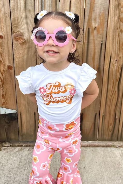 This personalized TWO GROOVY retro daisy second birthday outfit is the must have for your little girl's boho 2nd birthday party! Choose the leotard or basic bodysuit or t-shirt and add-on this adorable denim shirt and nylon cable headband. Daisy Second Birthday, Boho 2nd Birthday, Second Birthday Outfit, Two Groovy Birthday, Groovy Birthday Party, Two Groovy, 2nd Birthday Outfit, Groovy Birthday, Basic Bodysuit