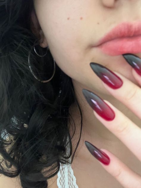 Black Nail Inspo, Red Black Nails, Baby Boomer Nails, Talon Nails, Baby Boomers Nails, Black N Red, Ideas Uñas, Prom 2024, Baby Boom