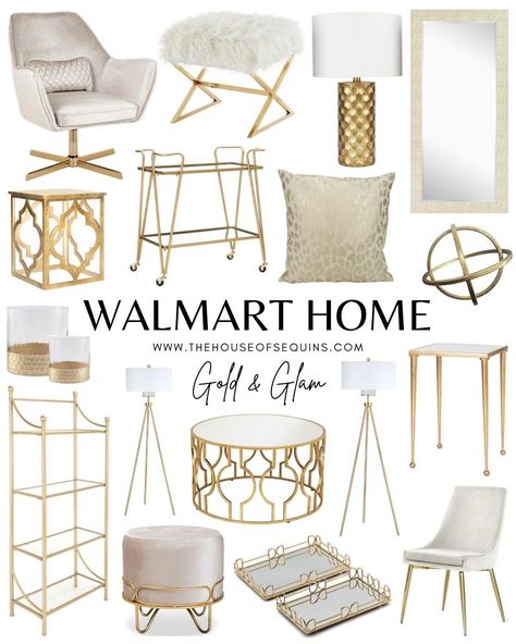 Home Decor With Gold Accents, Gold And Silver Accents Bedroom, Gold White Room Aesthetic, White Living Room With Gold Accents, Home Decor Ideas Gold Accents, Brown Gold And White Living Room Decor, Neutral And Gold Apartment, White Gold Decor Living Room, Living Room With Gold Decor