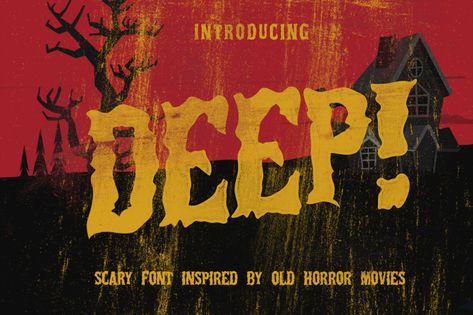 Deep Horror Font, a scary font inspired by old horror movies. Horror Typography Poster, Old Horror Movies, Scary Logo, Horror Typography Graphic Design, Horror Movie Typography, Horror Typography, Horror Title Cards, Horror Logo, Frankenstein Poster