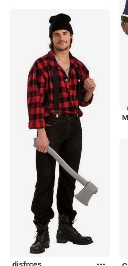 Woodsman Costume, Easy Mens Halloween Costumes, Lumberjack Costume, Inexpensive Halloween Costumes, Cool Couple Halloween Costumes, Punny Halloween Costumes, Make Up Diy, Riding Hood Costume, Halloween Costumes To Make