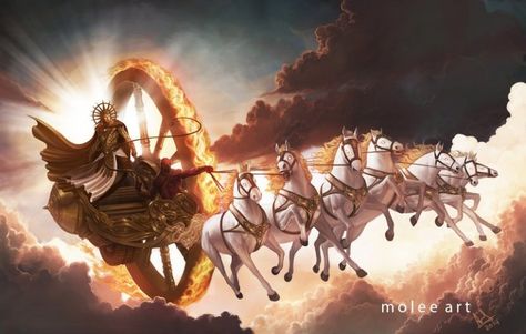 Chariot Aesthetic, Sun Chariot, The Mahabharata, Hindu Dharma, Lord Vishnu Wallpapers, Hinduism Art, Vedic Art, Hindu Mythology, Indian Artist