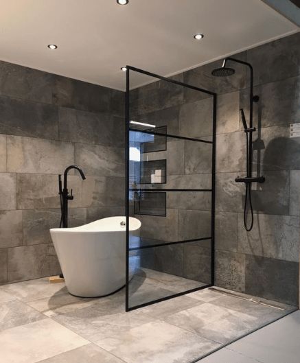 Bathrooms Industrial Style, Master Bath Industrial, Industrial Style Bathrooms, Industrial Chic Bathroom Ideas, Industrial Bathroom Design Ideas, Industrial Chic Bathroom, Bathroom Ideas Industrial, Modern Concrete Bathroom, Bad Industrial