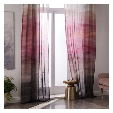 West Elm Painted Ombre Curtain, Set Of 2, Dusty Blush, 48"X84" ($49) ❤ liked on Polyvore featuring home, home decor, window treatments, curtains, cotton tab top curtains, window drapery, west elm curtains, window sheer curtains and blush curtains West Elm Curtains, Ombre Curtains, Curtains Sheer, Modern Window Treatments, Cotton Painting, Dusty Blush, Curtains Window, Nursery Curtains, Custom Shades