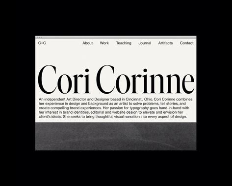 Cori Corinne portfolio website - Fonts In Use Defining Yourself, Portfolio Website Inspiration, Unique Website Design, Photography Portfolio Website, Website Fonts, Portfolio Website Design, Portfolio Web Design, Website Design Layout, Modern Website