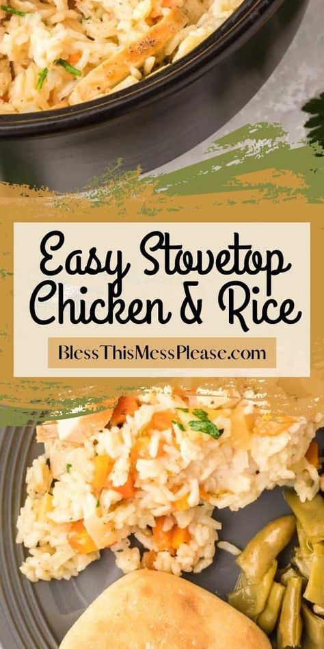 Chicken On The Stove Top, Stovetop Chicken And Rice Recipes, Chicken And Rice On Stove Top, Easy Chicken And Rice Recipes Quick One Pot, Stove Top Supper Ideas, Chicken And Rice Easy Stove Top, Stove Top Chicken And Rice Recipes, Chicken Recipes On Stove Top, Chicken And Rice Stove Top Recipes