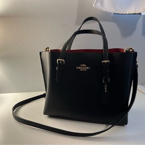 Coach Mollie 25 Tote Red Interior, Red Interiors, Crossbody Strap, Coach Handbags, Like New, Handbags, Plus Fashion, Red, Fashion Tips