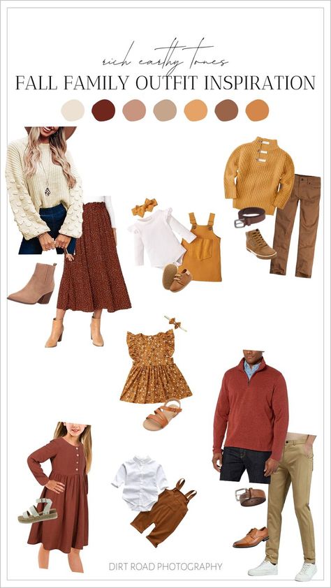 Fall outfits from Amazon for family pictures in 2022. Includes outfits for fall for the entire family. Fall Family Photo Styling, Winter Family Pictures Outfits 2022, What Colors Go With Rust Outfit, Simple Fall Photoshoot Outfits, Family Photo Orange Color Schemes, Clothes For Fall Family Pictures, Rust Orange Family Pictures, Color Pallet For Fall Family Photos, Fall Outfits Women For Photoshoot