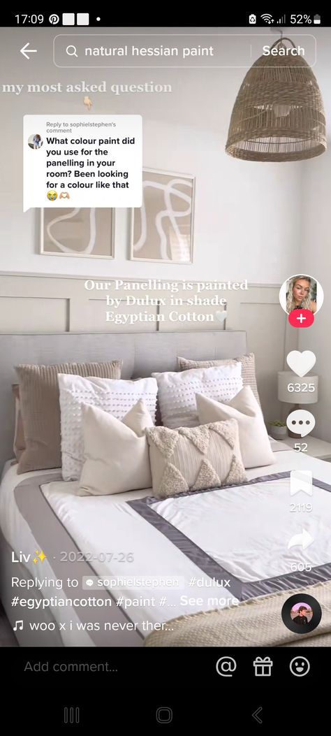 Egyptian Cotton Paint Bedroom, Egyptian Cotton Paint, Dulux Egyptian Cotton, Paint Bedroom, Cotton Painting, Bedroom Vibes, Egyptian Cotton, Dressing Room, New Room