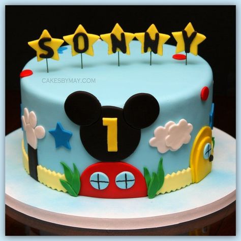 mickey mouse clubhouse birthday party ideas - Google Search Mickey Mouse Torte, Bolo Do Mickey Mouse, Bolo Musical, Mickey Mouse Clubhouse Cake, Mickey And Minnie Cake, Mouse Birthday Cake, Mickey Mouse Birthday Cake, Mickey Mouse Clubhouse Birthday Party, Mickey Cakes