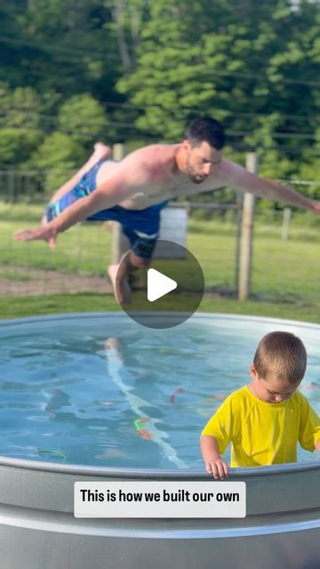 Derek Randall on Instagram: "My kids wanted a pool for the summer so we built a “cow by pool”! Totally worth it. 

We got the stock tank & fence from Tractor Supply. The pump system was from Amazon." Water Trough Pool Stock Tank, Cheap Pool Landscaping Ideas, Kids Pool Ideas, Cattle Water Trough Pool, Diy Pool Ideas, Livestock Tank Pool, Rubbermaid Stock Tank Pond, Bunkhouse Ideas, Tractor Supply Pool